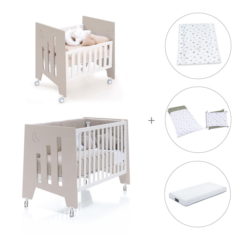 Culla 60x80 cm e lettino 60x120 cm (7in1) beige · Omni Tre Arena