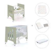 Culla 60x80 cm e lettino 60x120 cm (7in1) verde-oliva · Omni Tre Erba