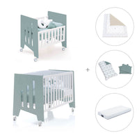 Culla 60x80 cm e lettino 60x120 cm (7in1) verde eucalipto · Omni Tre Eucalyptus