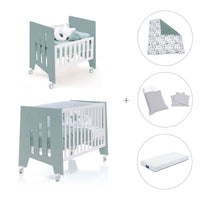 Culla 60x80 cm e lettino 60x120 cm (7in1) verde eucalipto · Omni Tre Eucalyptus