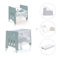 Culla 60x80 cm e lettino 60x120 cm (7in1) verde eucalipto · Omni Tre Eucalyptus