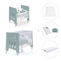 Culla 60x80 cm e lettino 60x120 cm (7in1) verde eucalipto · Omni Tre Eucalyptus