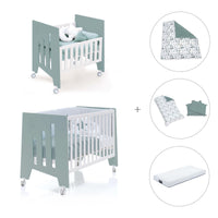 Culla 60x80 cm e lettino 60x120 cm (7in1) verde eucalipto · Omni Tre Eucalyptus