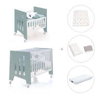 Culla 60x80 cm e lettino 60x120 cm (7in1) verde eucalipto · Omni Tre Eucalyptus