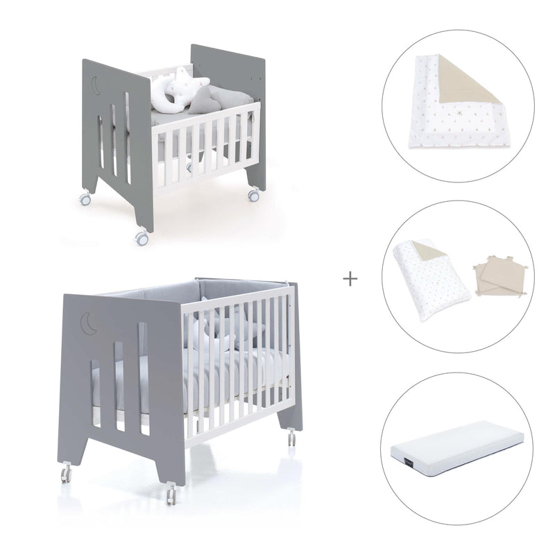 Culla 60x80 cm e lettino 60x120 cm (7in1) antracite · Omni Tre Antracita