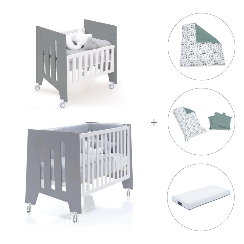 Culla 60x80 cm e lettino 60x120 cm (7in1) antracite · Omni Tre Antracita