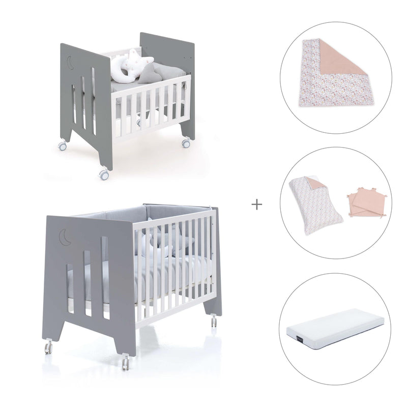 Culla 60x80 cm e lettino 60x120 cm (7in1) antracite · Omni Tre Antracita