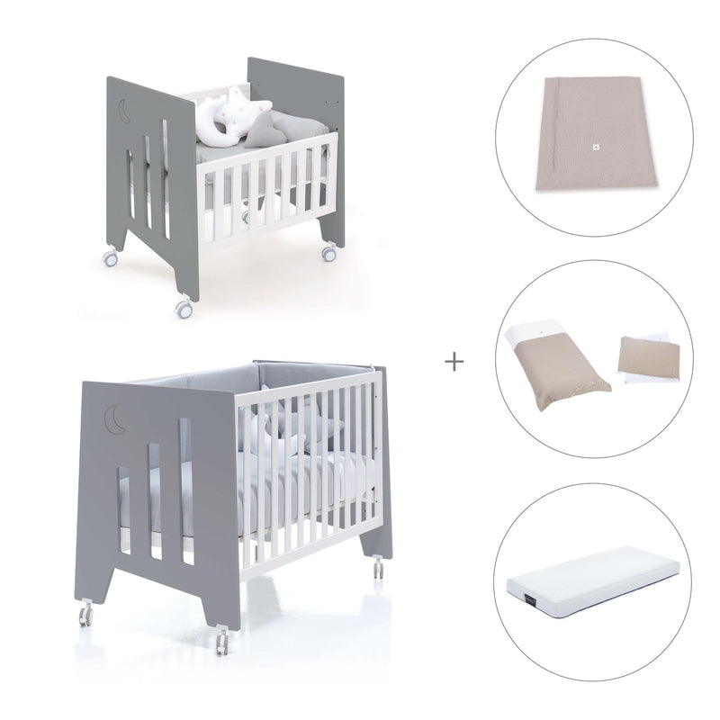 Culla 60x80 cm e lettino 60x120 cm (7in1) antracite · Omni Tre Antracita