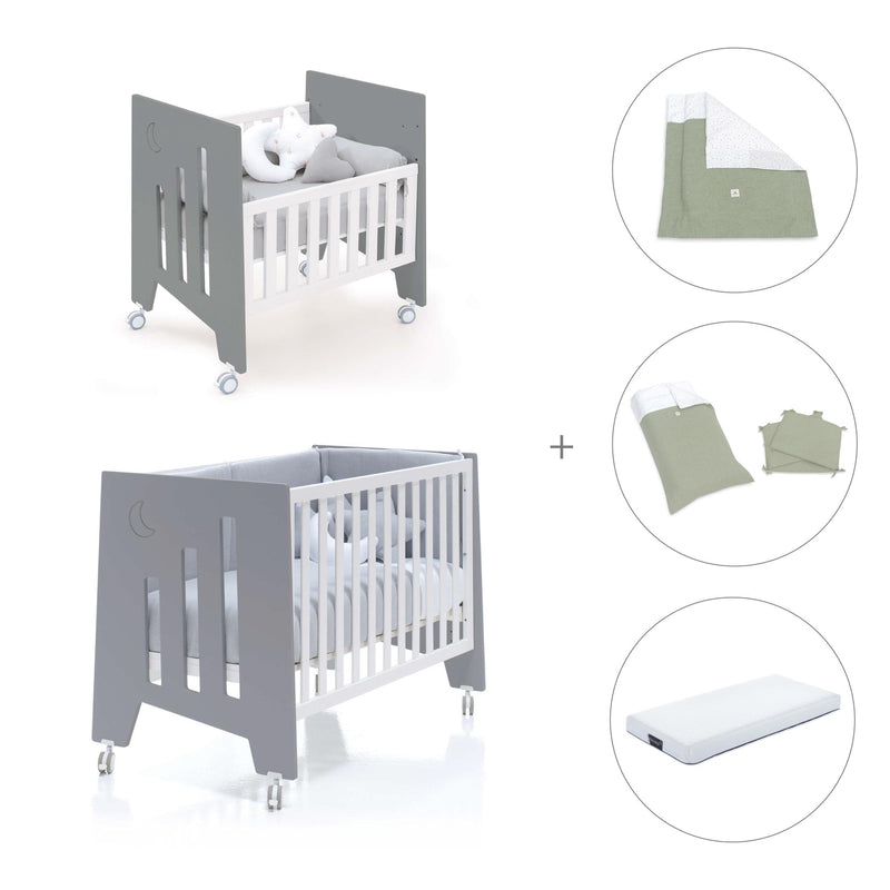 Culla 60x80 cm e lettino 60x120 cm (7in1) antracite · Omni Tre Antracita