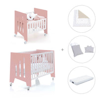 Culla 60x80 cm e lettino 60x120 cm (7in1) rosa · Omni Tre Quarzo