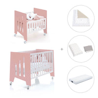 Culla 60x80 cm e lettino 60x120 cm (7in1) rosa · Omni Tre Quarzo