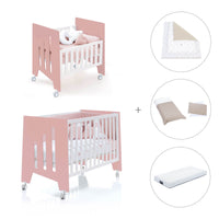 Culla 60x80 cm e lettino 60x120 cm (7in1) rosa · Omni Tre Quarzo
