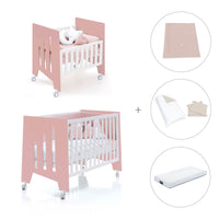 Culla 60x80 cm e lettino 60x120 cm (7in1) rosa · Omni Tre Quarzo