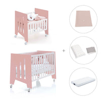 Culla 60x80 cm e lettino 60x120 cm (7in1) rosa · Omni Tre Quarzo