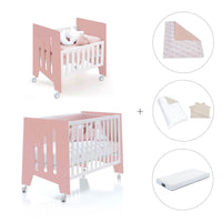 Culla 60x80 cm e lettino 60x120 cm (7in1) rosa · Omni Tre Quarzo