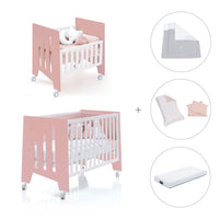 Culla 60x80 cm e lettino 60x120 cm (7in1) rosa · Omni Tre Quarzo