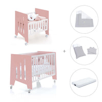 Culla 60x80 cm e lettino 60x120 cm (7in1) rosa · Omni Tre Quarzo