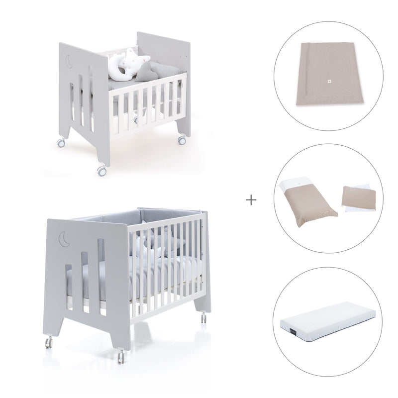 Culla 60x80 cm e lettino 60x120 cm (7in1) grigio · Omni Tre Grey