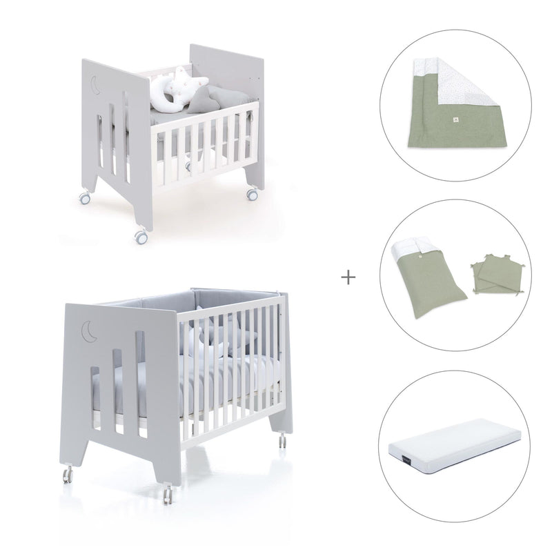 Culla 60x80 cm e lettino 60x120 cm (7in1) grigio · Omni Tre Grey