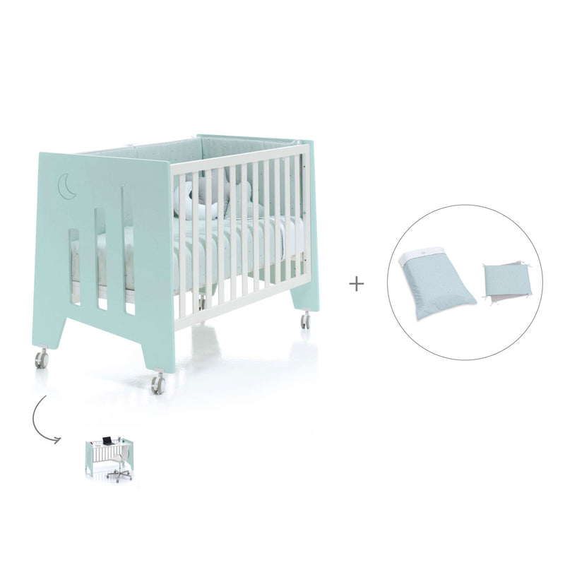 Lettino co-sleeping 60x120 cm (5in1) verde menta · Omni C181-M7755