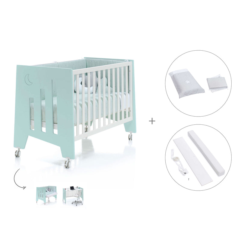 Lettino co-sleeping 60x120 cm (5in1) verde menta · Omni C181-M7755