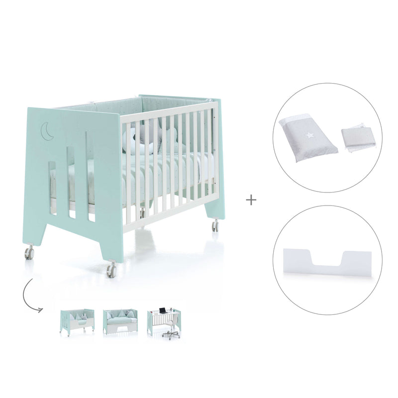 Lettino co-sleeping 60x120 cm (5in1) verde menta · Omni C181-M7755