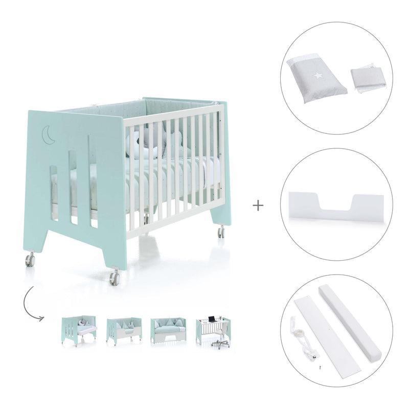 Lettino co-sleeping 60x120 cm (5in1) verde menta · Omni C181-M7755