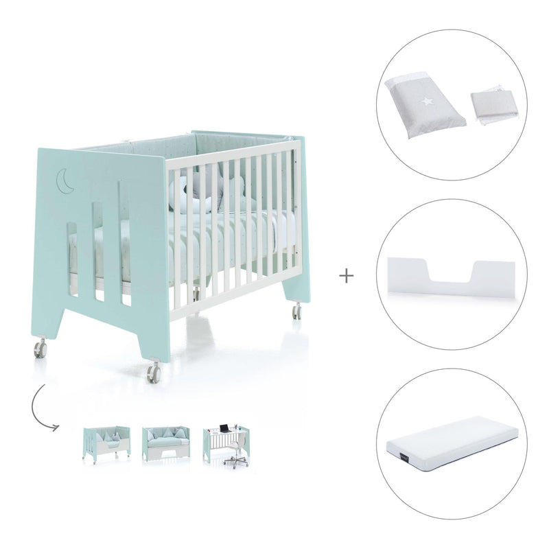 Lettino co-sleeping 60x120 cm (5in1) verde menta · Omni C181-M7755