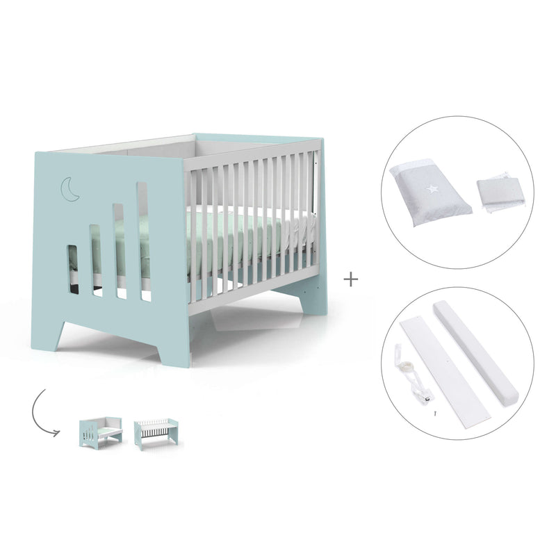 Lettino co-sleeping 70x140 cm (6in1) verde menta · Omni XL C191-M7755