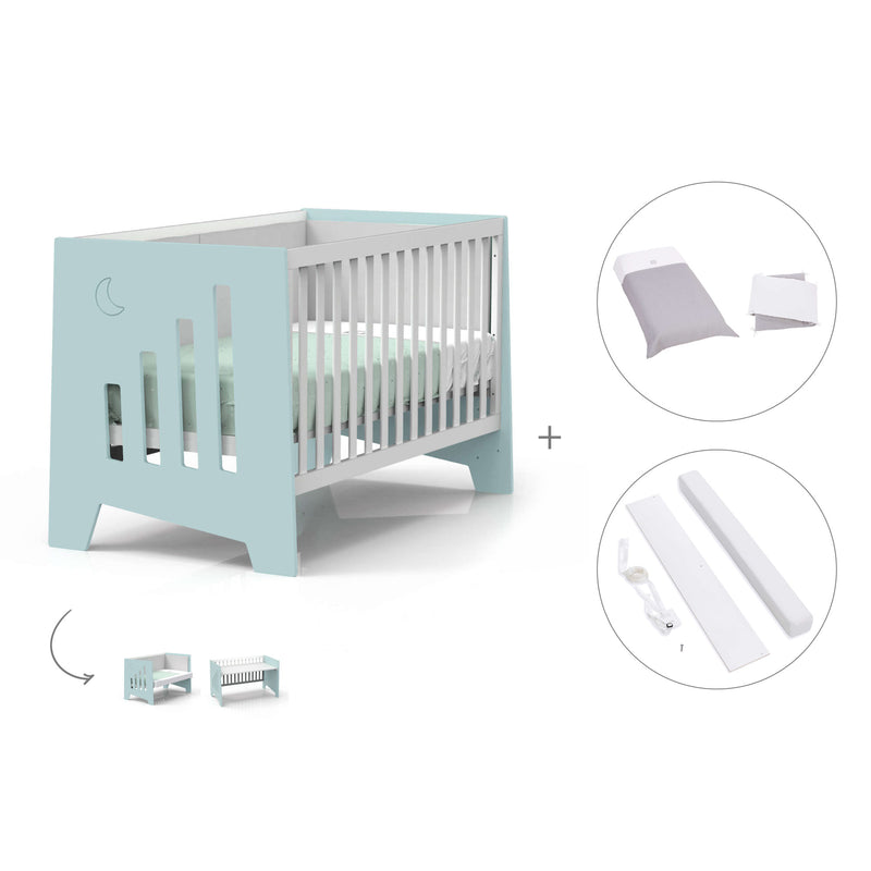 Lettino co-sleeping 70x140 cm (6in1) verde menta · Omni XL C191-M7755