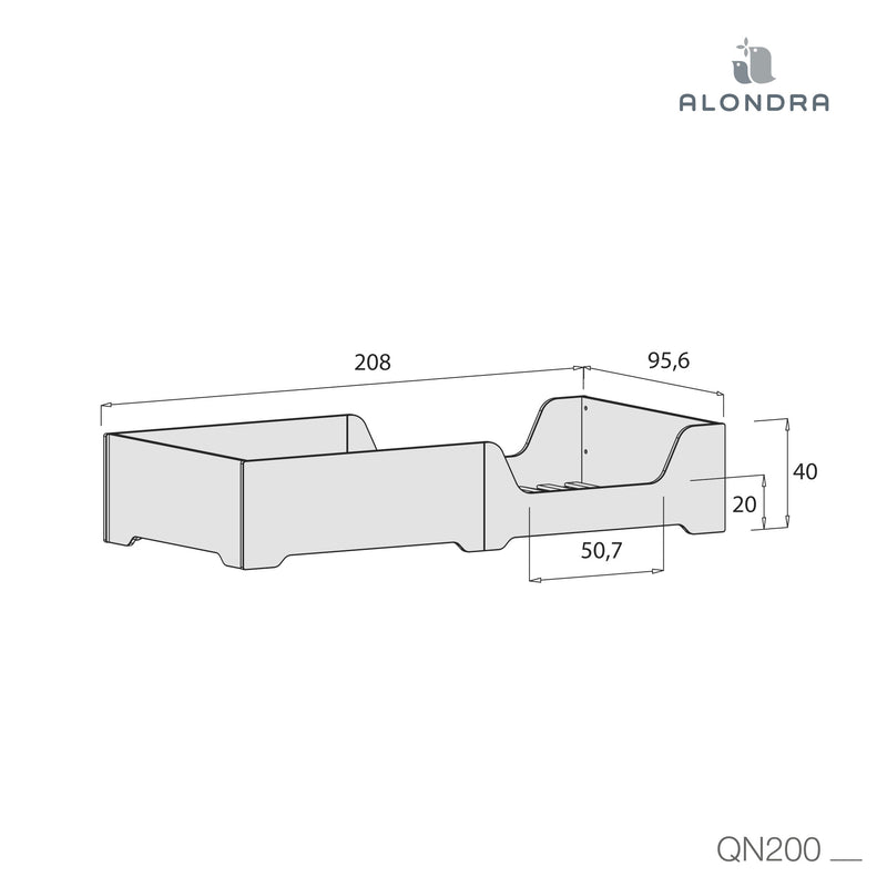 Letto Montessori 90x200 cm bianco · Ilmoon QN200