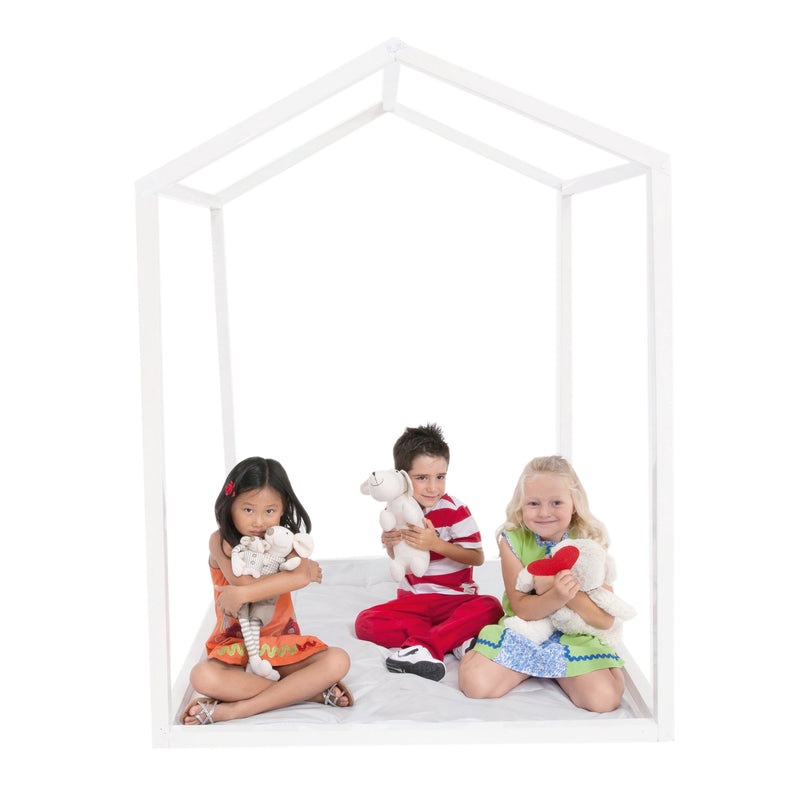 Casita de juegos Montessori 120x140 cm madera blanca · QS300-2300