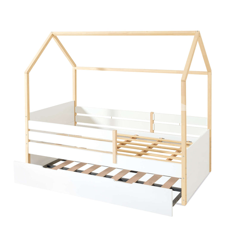 Letto-cassetta Montessori 90x200 cm legno/bianco · Sogni XL NB2000