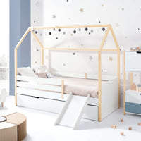 Letto-cassetta Montessori 90x200 cm legno/bianco · Sogni XL NB2000