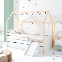 Letto-cassetta Montessori 90x200 cm legno/bianco · Sogni XL NB2000