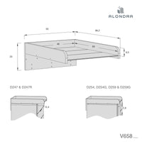 Supporto casettiera per fasciatoio di 65x45 cm · V658-M4000