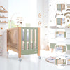 cuna colecho transformable en cama montessori cama infantil escritorio en verde y madera