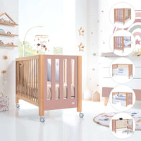 cuna colecho transformable en cama montessori cama infantil escritorio en rosa y madera