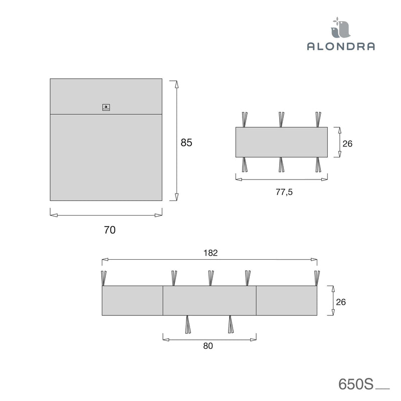 Set tessile culla co-sleping 80x50 cm marrone · 650S-153 Arena