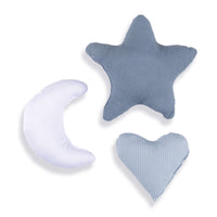 Set 3 cuscini decorazione (luna, stella, cuore) blu navy · 693-121 Alba Blu