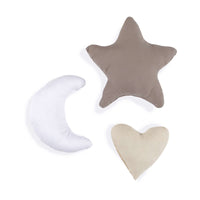 Set 3 cuscini decorazione (luna, stella, cuore) beige · 693-126 Sahara Sand