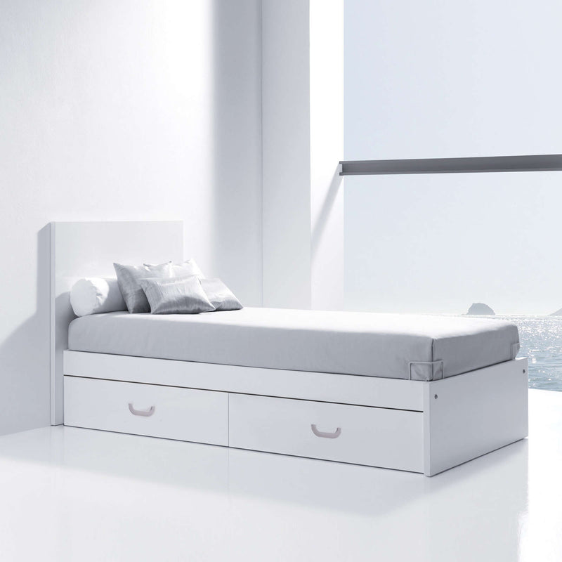 Letto junior di 90x200 cm con cassettoni o letto estraibile · Joy QC559