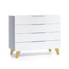 Cassettiera neonati (4 cassetti) bianco con gambe di legno · Lifestyle D247R