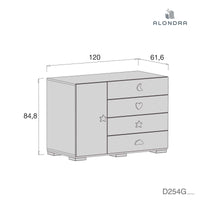 Cassettiera fasciatoio grande 120 cm · Bubble D254G