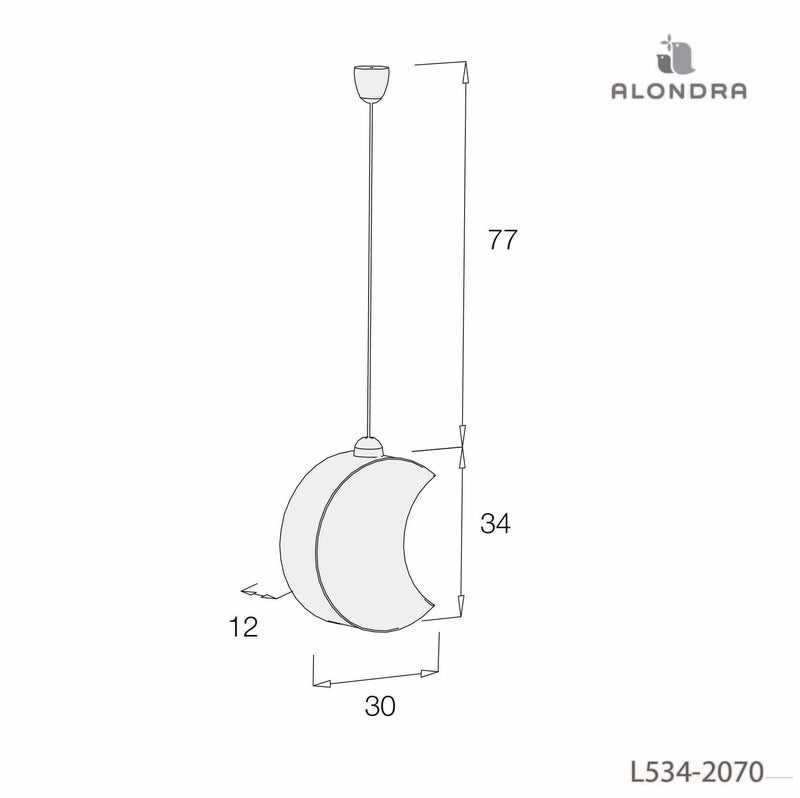 Lampadario bambini bianco in forma di luna · Dreams L534-2070