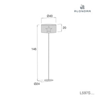 Lampada da terra bambini con paralumea · Stella L597S