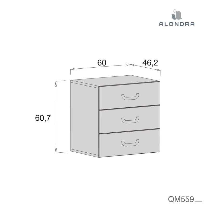 Comodino bambini di 3 cassetti · Joy QM559