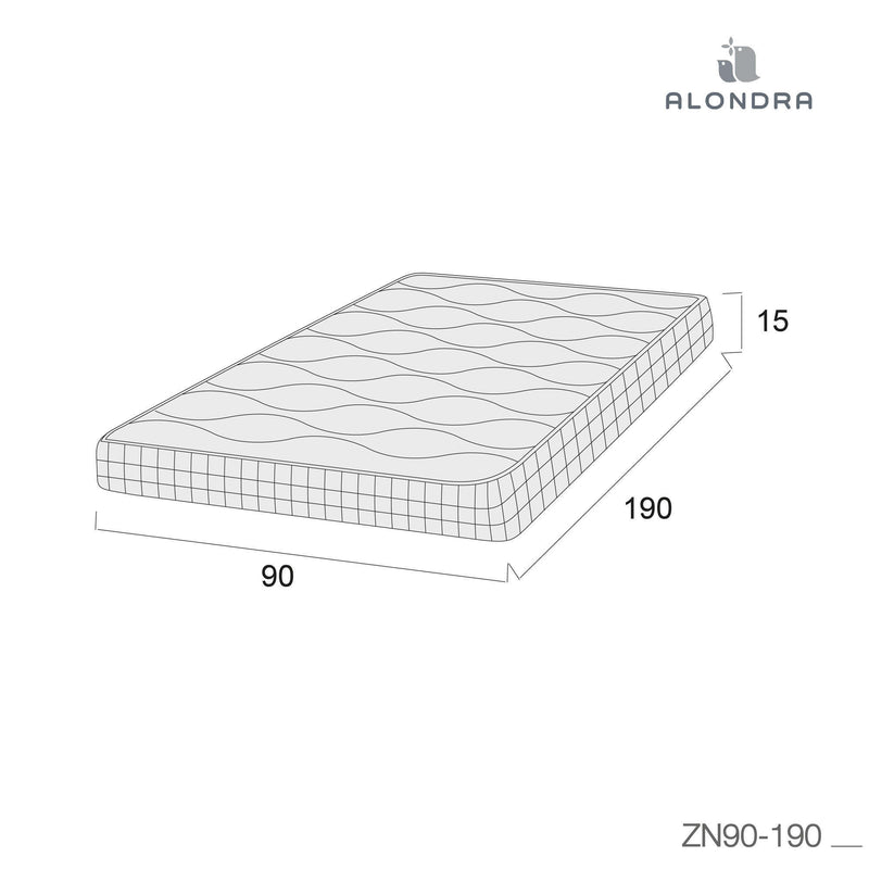 Materasso visco letto estraibile 90x190x15 cm · Visco Junior ZN90-190